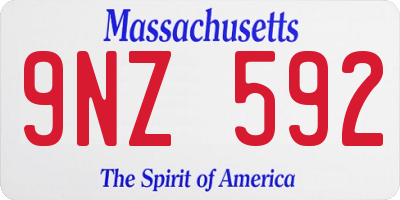 MA license plate 9NZ592