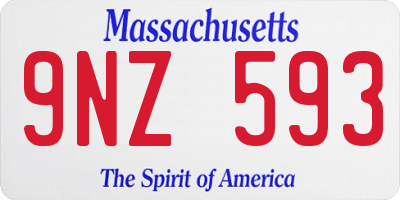MA license plate 9NZ593