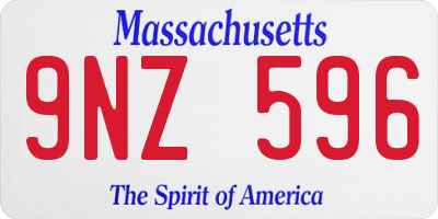 MA license plate 9NZ596
