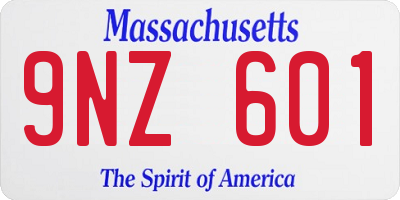 MA license plate 9NZ601