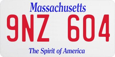 MA license plate 9NZ604