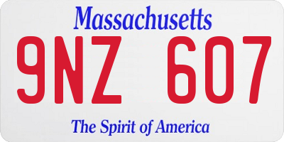 MA license plate 9NZ607
