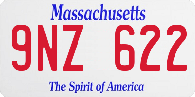 MA license plate 9NZ622
