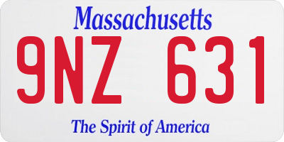 MA license plate 9NZ631