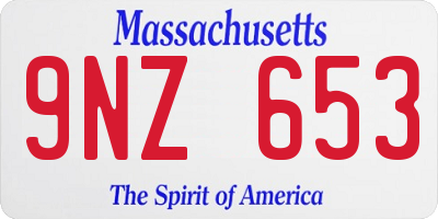 MA license plate 9NZ653