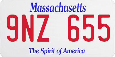 MA license plate 9NZ655