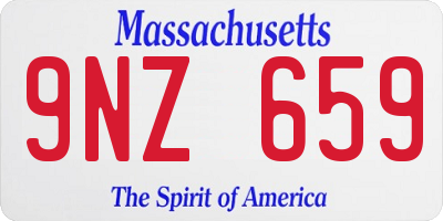 MA license plate 9NZ659