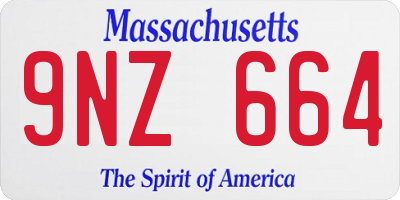 MA license plate 9NZ664