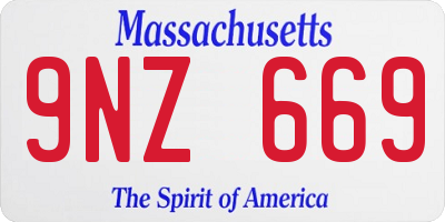 MA license plate 9NZ669