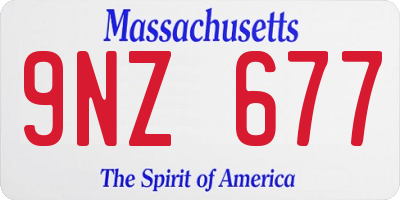 MA license plate 9NZ677