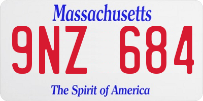 MA license plate 9NZ684