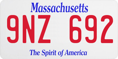 MA license plate 9NZ692