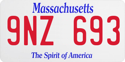 MA license plate 9NZ693