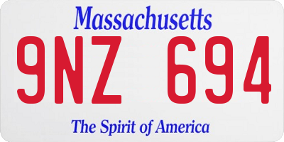 MA license plate 9NZ694
