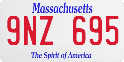 MA license plate 9NZ695