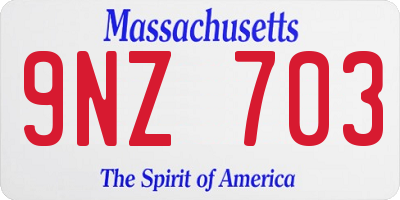MA license plate 9NZ703