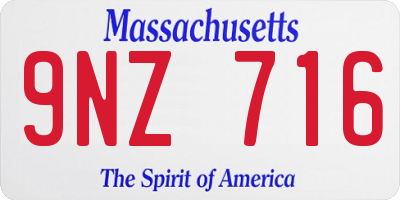 MA license plate 9NZ716