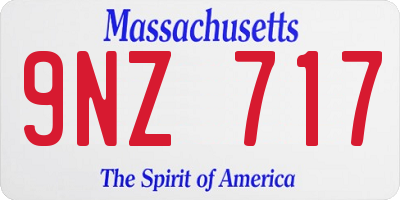 MA license plate 9NZ717