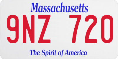 MA license plate 9NZ720