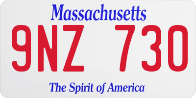 MA license plate 9NZ730