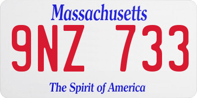 MA license plate 9NZ733