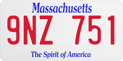 MA license plate 9NZ751