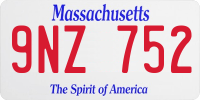 MA license plate 9NZ752