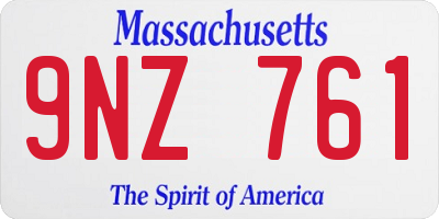 MA license plate 9NZ761