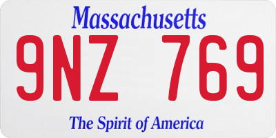 MA license plate 9NZ769