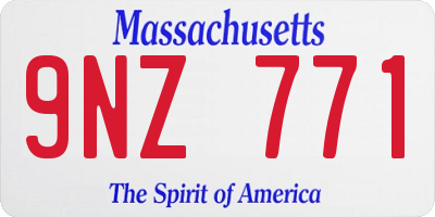 MA license plate 9NZ771