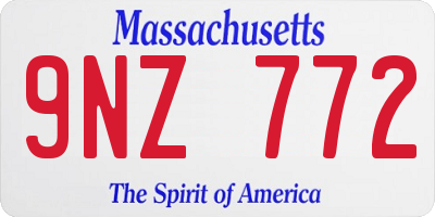 MA license plate 9NZ772