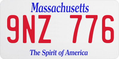MA license plate 9NZ776