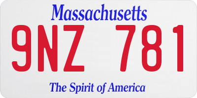 MA license plate 9NZ781