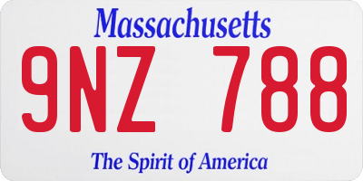 MA license plate 9NZ788