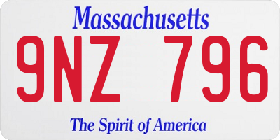 MA license plate 9NZ796