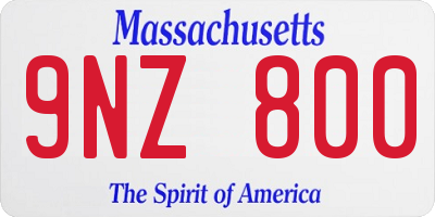 MA license plate 9NZ800