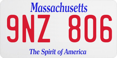 MA license plate 9NZ806