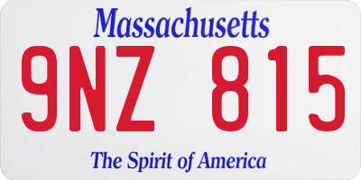 MA license plate 9NZ815