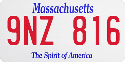 MA license plate 9NZ816