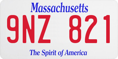 MA license plate 9NZ821