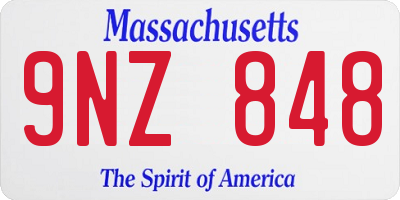 MA license plate 9NZ848
