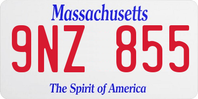 MA license plate 9NZ855