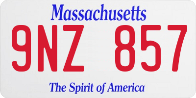 MA license plate 9NZ857
