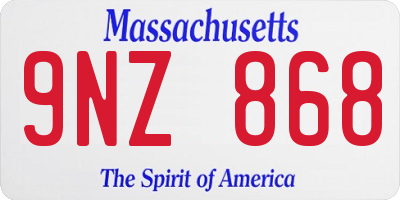 MA license plate 9NZ868
