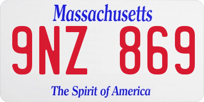 MA license plate 9NZ869