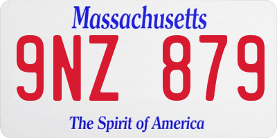 MA license plate 9NZ879