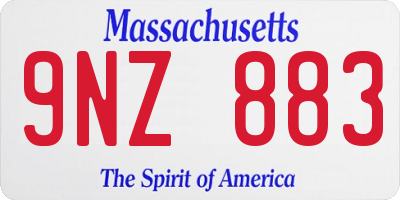 MA license plate 9NZ883