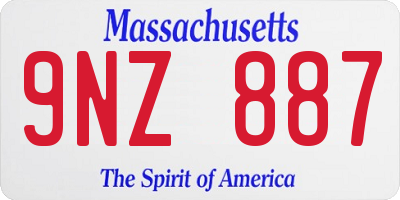 MA license plate 9NZ887