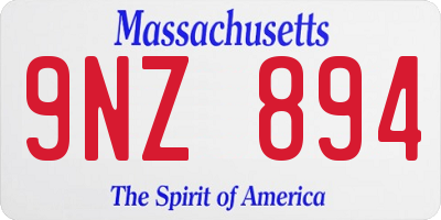 MA license plate 9NZ894