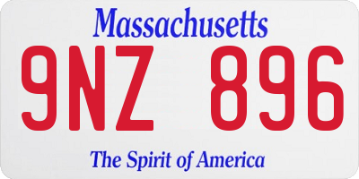 MA license plate 9NZ896